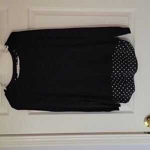 Croft & Barrel Women's Pull over Black and Polka Dot Sweater
